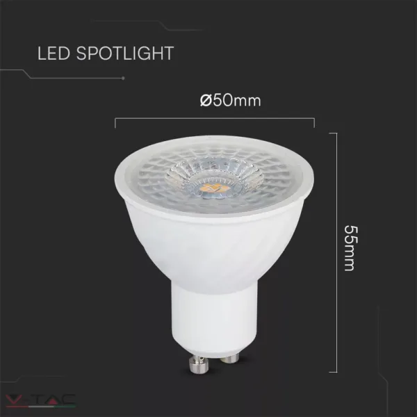 6W LED spotlámpa GU10 lencsés 38° V-TAC