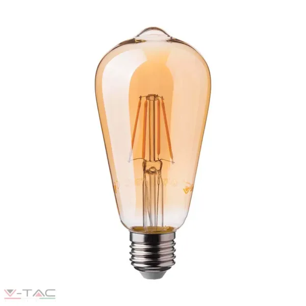 6W Retro LED izzó E27 Filament borostyán burkolat ST64 2200K