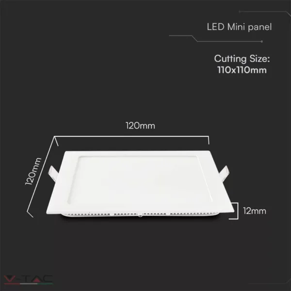 6W LED prémium panel négyzet 4000K - 214864 V-TAC