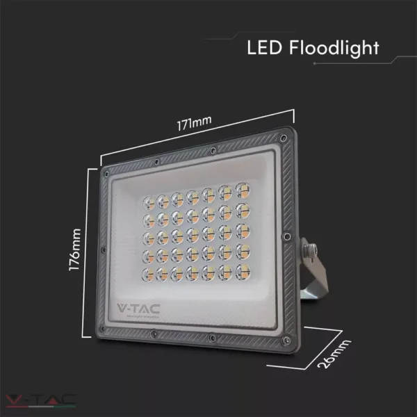 30W LED reflektor 3 az 1-ben szürke IP65 - 23613